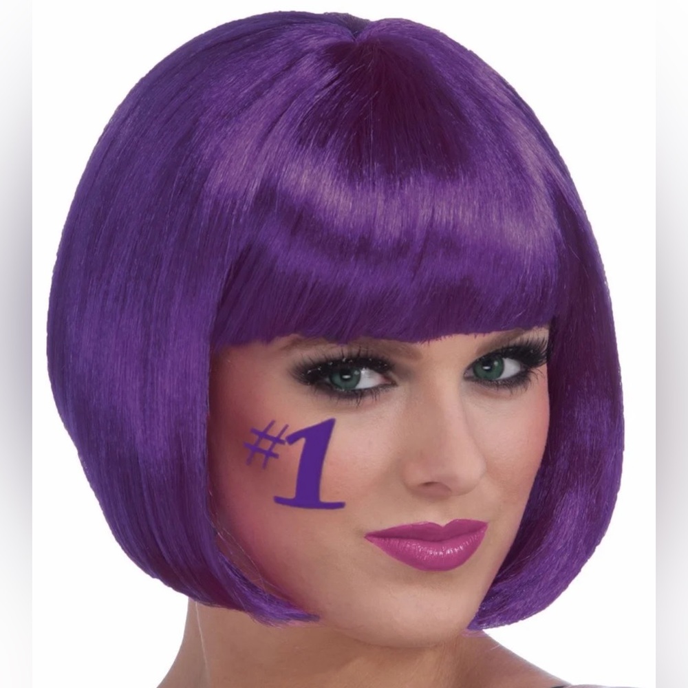 Ricky’s NYC Purple Bob Wig with Bangs Adjustable